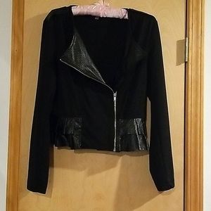 Fauxe-leather soft jacket